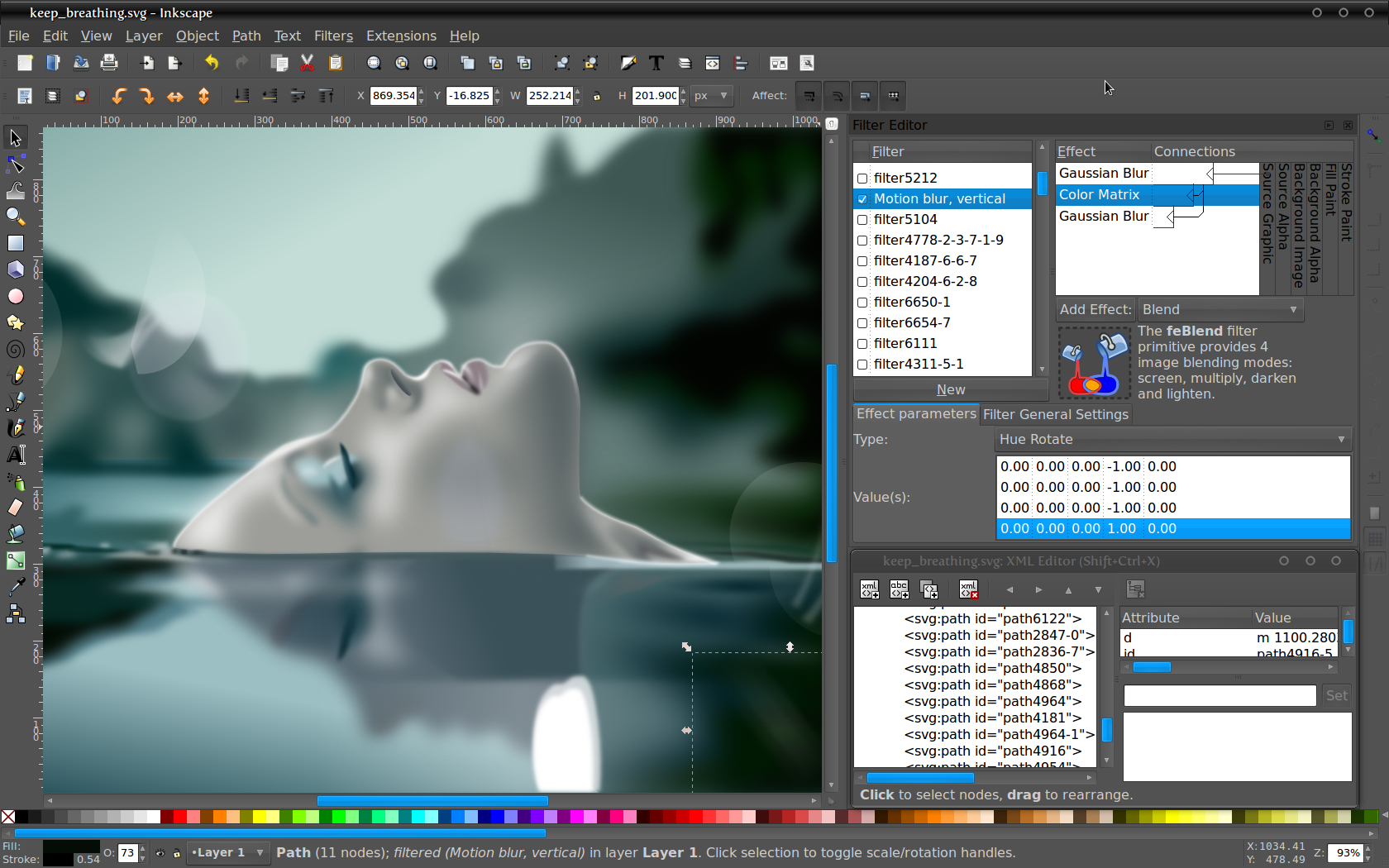 Inkscape 1.3 主界面截图 - 展示完整的矢量图形编辑工作区